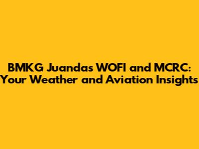 BMKG Juanda's WOFI and MCRC: Your Weather and Aviation Insights