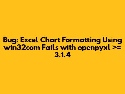 Bug: Excel Chart Formatting Using win32com Fails with openpyxl >= 3.1.4