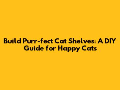 Build Purr-fect Cat Shelves: A DIY Guide for Happy Cats