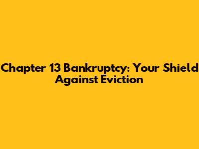 Chapter 13 Bankruptcy: Your Shield Against Eviction