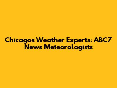 Chicago's Weather Experts: ABC7 News Meteorologists