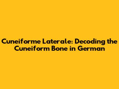 Cuneiforme Laterale: Decoding the Cuneiform Bone in German