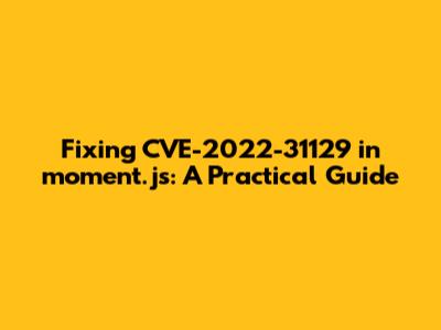 Fixing CVE-2022-31129 in moment.js: A Practical Guide