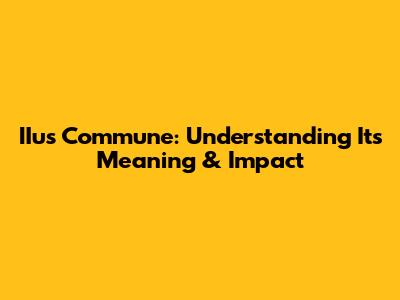 IIus Commune: Understanding Its Meaning & Impact