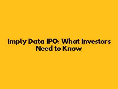 Imply Data IPO: What Investors Need to Know