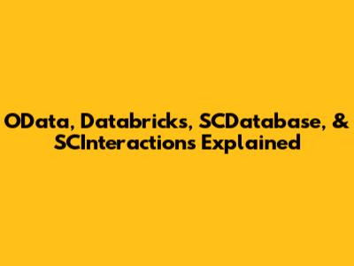 OData, Databricks, SCDatabase, & SCInteractions Explained
