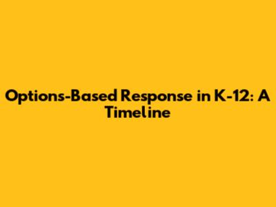 Options-Based Response in K-12: A Timeline