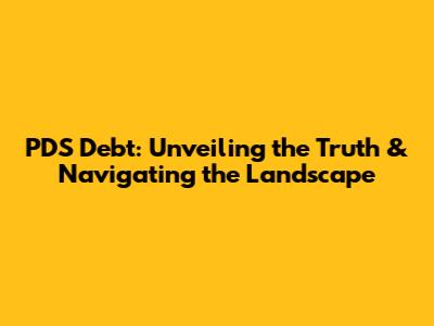 PDS Debt: Unveiling the Truth & Navigating the Landscape