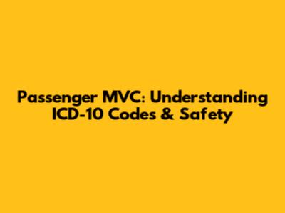 Passenger MVC: Understanding ICD-10 Codes & Safety