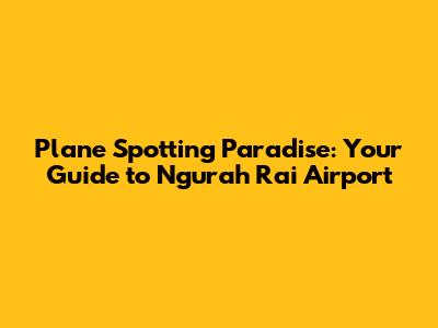 Plane Spotting Paradise: Your Guide to Ngurah Rai Airport