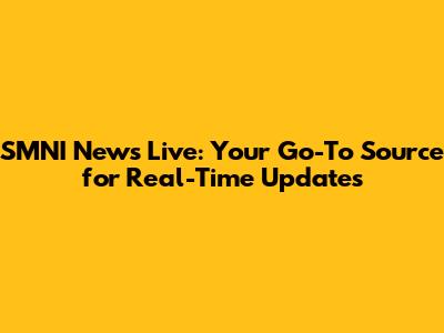 SMNI News Live: Your Go-To Source for Real-Time Updates