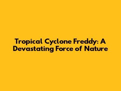 Tropical Cyclone Freddy: A Devastating Force of Nature