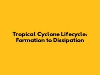 Tropical Cyclone Lifecycle: Formation to Dissipation