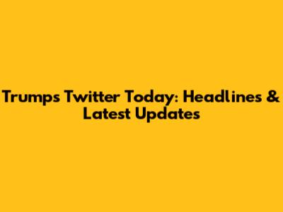 Trump's Twitter Today: Headlines & Latest Updates