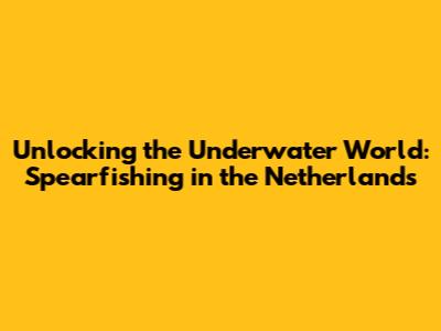 Unlocking the Underwater World: Spearfishing in the Netherlands