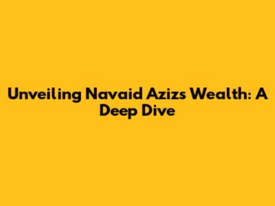 Unveiling Navaid Aziz's Wealth: A Deep Dive