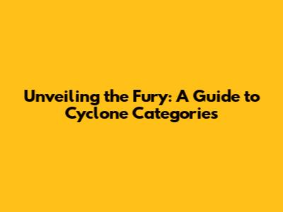 Unveiling the Fury: A Guide to Cyclone Categories
