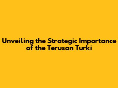 Unveiling the Strategic Importance of the Terusan Turki