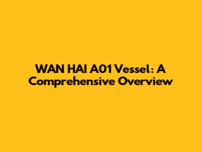 WAN HAI A01 Vessel: A Comprehensive Overview