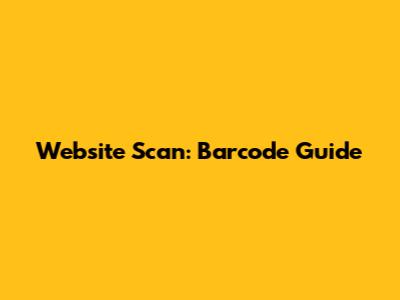 Website Scan: Barcode Guide