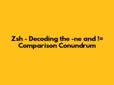 Zsh - Decoding the '-ne' and '!=' Comparison Conundrum