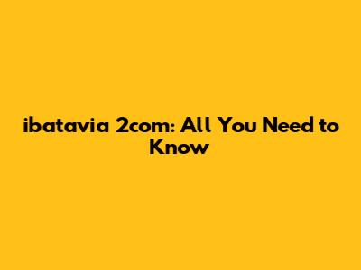 ibatavia 2com: All You Need to Know